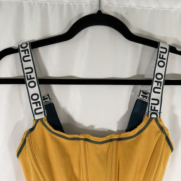 Out From Under Crop Top Women's Small Yellow OFU Straps Hook Eye Adjustable - Picture 2 of 9